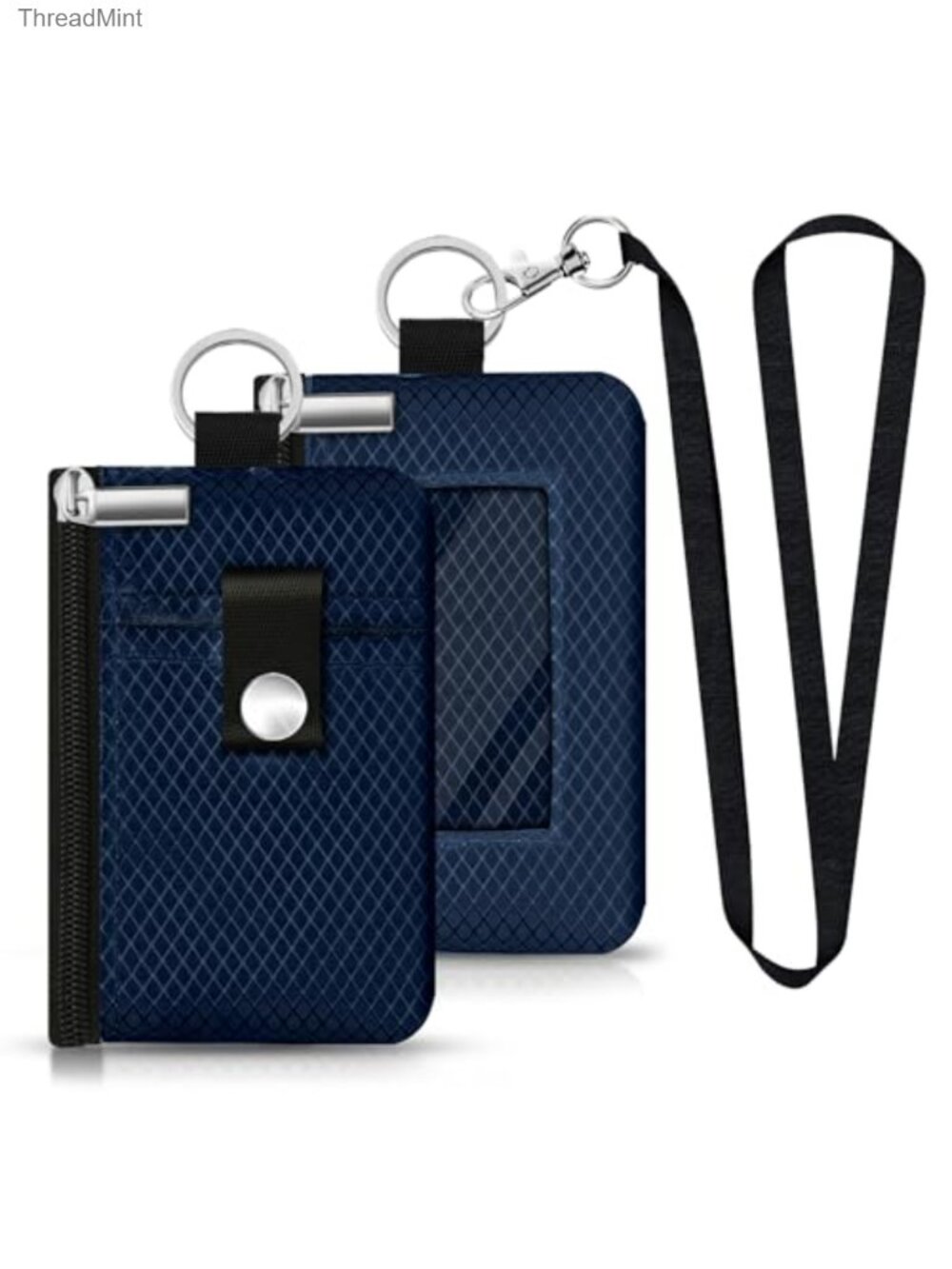 Minimalist RFID Blocking Small Wallet Zip ID Case Lanyard Keychain Travel